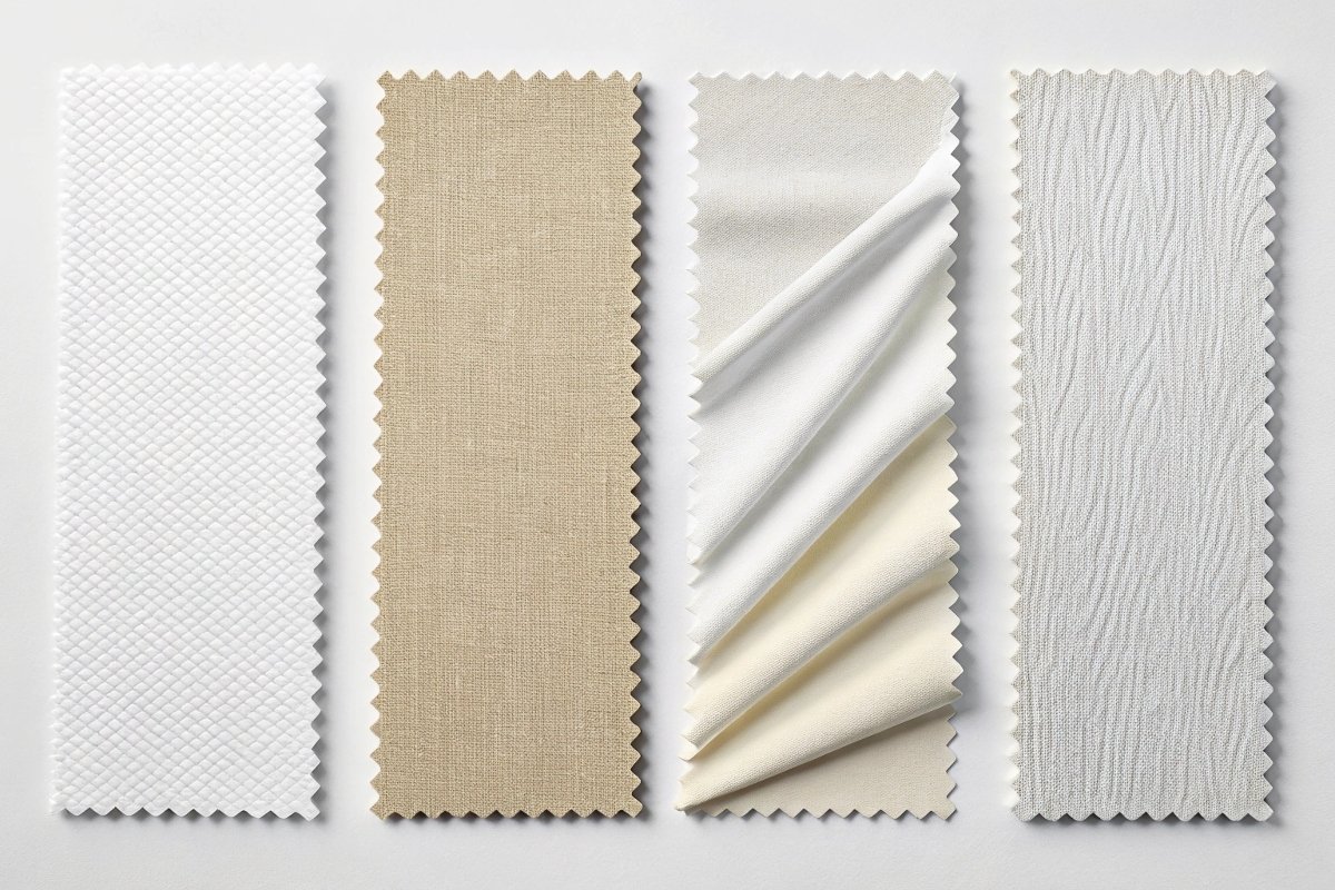 Swatch samples of different double-sided banner materials